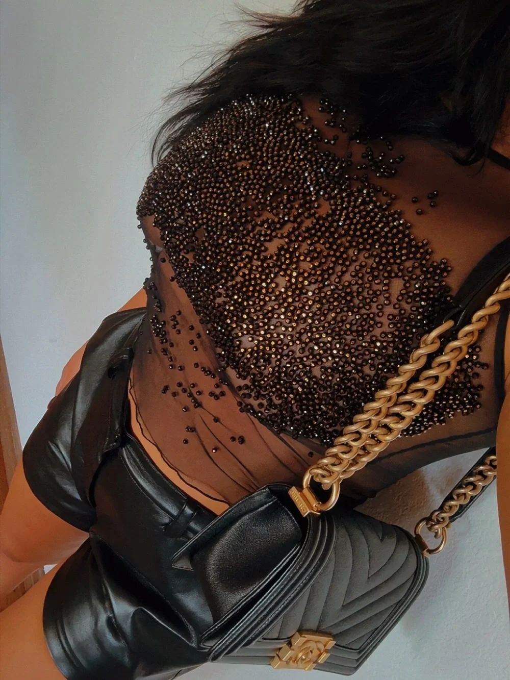 Embellished mesh top - Picture 3 of 7